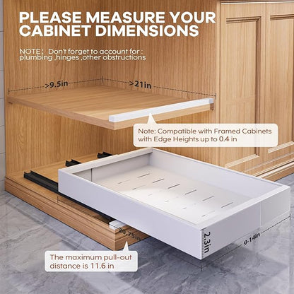 Seinloes 2 Pack Expandable Pull Out Cabinet Organizer 21" Deep - Image 3