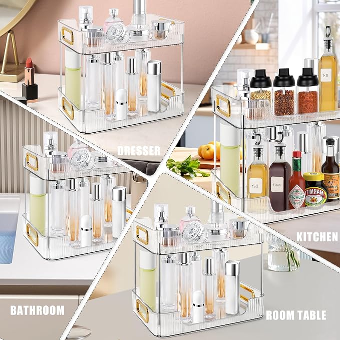 2-Tier Bathroom Counter Organizer Countertop Storage, Dresser Organizer Vanity - Image 7