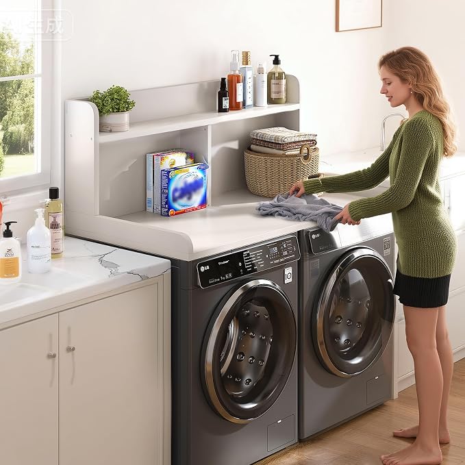2-Tier Washer Dryer Countertop, 18.5" Raised Height Laundry Countertop - Image 4