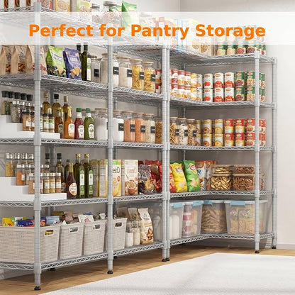 Homdox 5-Tier Adjustable Metal Storage Shelves, Space-Saving Corner Rack - Image 5