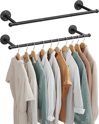 OROPY 33" Industrial Pipe Clothing Rack, Wall Mounted Clothes Rack 2 Pack | - Image 2