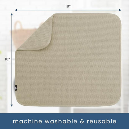 S&T INC. Dish Drying Mat 2 Pack, 16” x 18”, Absorbent Microfiber Kitchen - Image 6