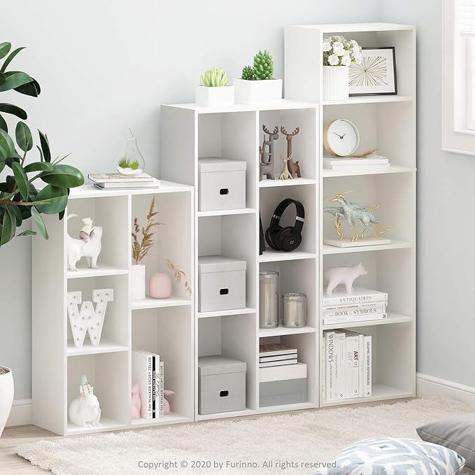Furinno LUDER Book Shelf, 5-Cube Bookshelf, Reversible Bookcase, 9.4 x 19.5 x - Image 10