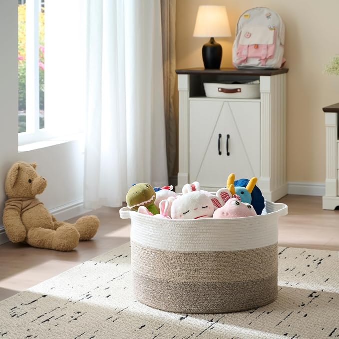 Luxury Little Extra Large Nursery Storage Basket, Blanket Basket - Image 3