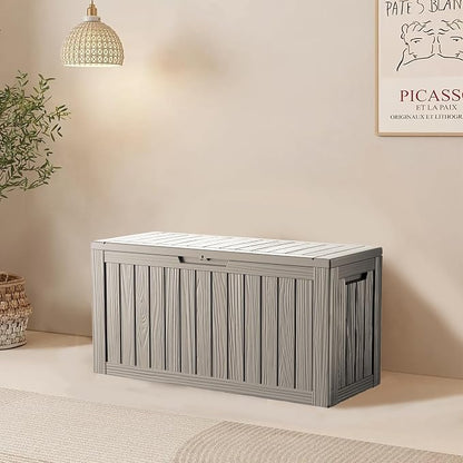 80 Gallon Resin Deck Box, Waterproof Outdoor Storage Box - Image 2