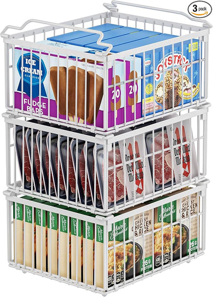 MSERCUOR Freezer Organizer Bins, 3 Pack Big Stackable Deep Chest Freezer by MSERCUOR
