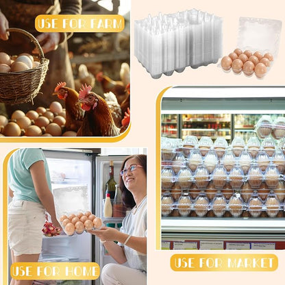 200Pcs Plastic Egg Carton Bulk Empty Clear Egg Tray Holder Container - Image 7