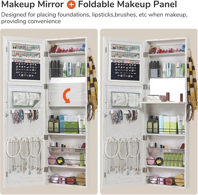 GISSAR Jewelry Mirror Armoire Wall Mount Over The Door Cabinet Storage - Image 5