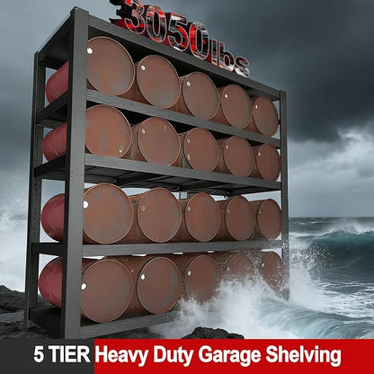 84" H Garage Shelving, Storage Shelves 3050LBS Heavy Duty Storage Shelves - Image 4