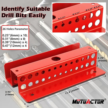 MUTUACTOR Drill Bit Organizer Heavy Duty, Quick Access Magnetic Mount Drill Bit - Image 5