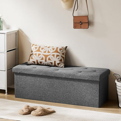 DUMOS 43 Inch Folding Storage Ottoman Bench, Large Ottoman - Image 2