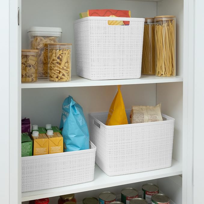 Curver Set of 4 Large 20L Jute Decorative Plastic Organization and Storage - Image 8