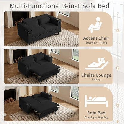 hansones 66" Multi-Functional Pull-Out Sofa Bed - Image 4
