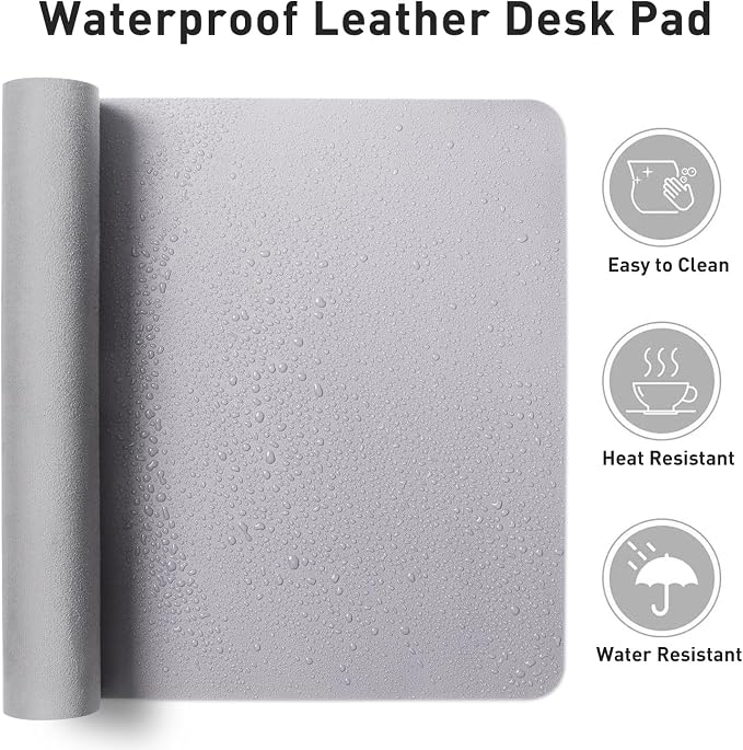 Aothia Faux Leather Desk Mat – Large Mouse Pad, Non-Slip PU Leather Blotter - Image 7