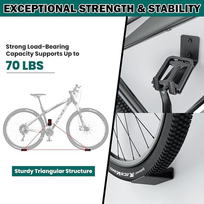 EVERHANGER Wall Mount Bike Pedal Hanger, Heavy-duty Garage Bike Rack, - Image 4