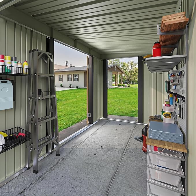 Patiowell 8x4 FT Outdoor Storage Shed, Heavy Duty Tool Metal Sheds - Image 3