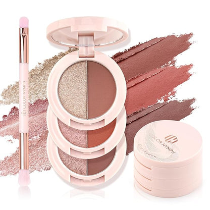 Color Nymph 6 Colors Eyeshadow Makeup Palette, Shimmer & Matte Long-Lasting by ColorNymph