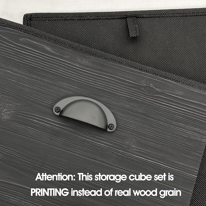 homyfort Faux Wood Grain Storage Cube Bins, 13x13 Inch Storage Cubes, Closet - Image 3