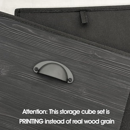 homyfort Faux Wood Grain Cube Storage Bins, 11x11 Inch Storage Cubes, Closet - Image 3