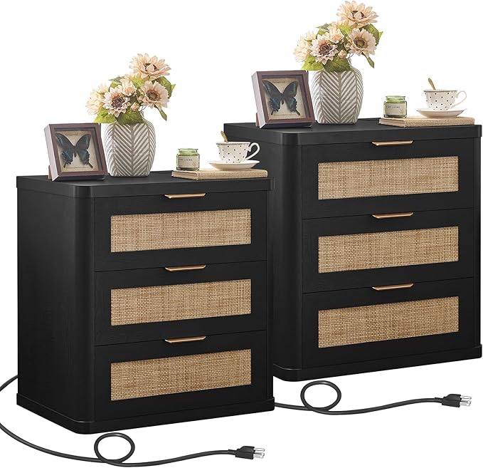 LEYAOYAO Rattan Night Stand Set of 2 by LEYAOYAO-Findtheshiningpointofyourideallife%EF%BC%81