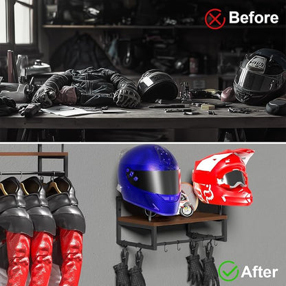 Helmet Holder Wall Mount, Retro Helmet Rack - Image 2