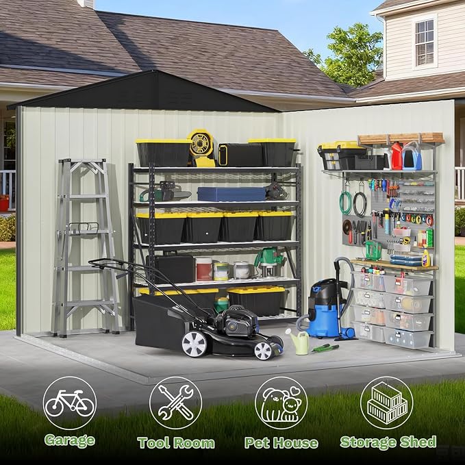 Patiowell 8x8 FT Outdoor Storage Shed, Garden Tool Storage Sheds - Image 3