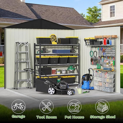 Patiowell 8x8 FT Outdoor Storage Shed, Garden Tool Storage Sheds - Image 3