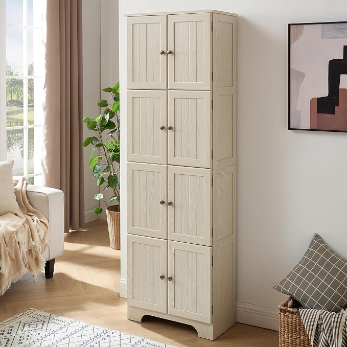 72" H Farmhouse Storage Cabinet, 4 Tier Kitchen Pantry Cabinet - Image 6