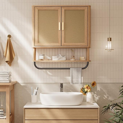 Rattan Bathroom Wall Cabinet - Image 6