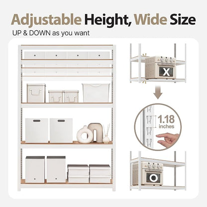 HOMEDANT House Lift-Beam White 48" Wide Boltless Heavy Duty Garage Storage - Image 7