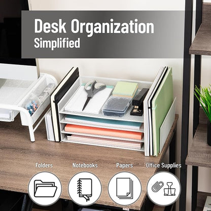 Mind Reader Desktop Organizer, File Storage, Paper Tray, Metal Mesh, 16.75" L x - Image 2