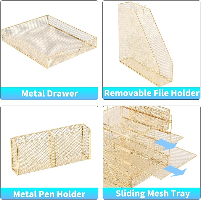 Desk Organizers and Accessories, 5-Tier Paper Letter Tray Organizer - Image 3