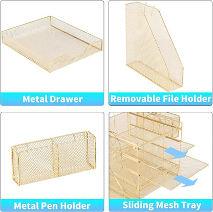 Desk Organizers and Accessories, 5-Tier Paper Letter Tray Organizer - Image 3