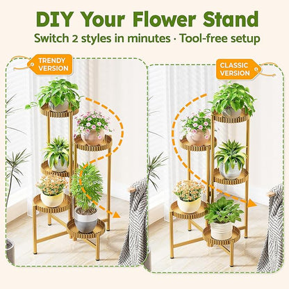 5 Tier Large Plant Stand Indoor, 7.9 Inch Wide Tall Corner Metal Plant Stands - Image 4