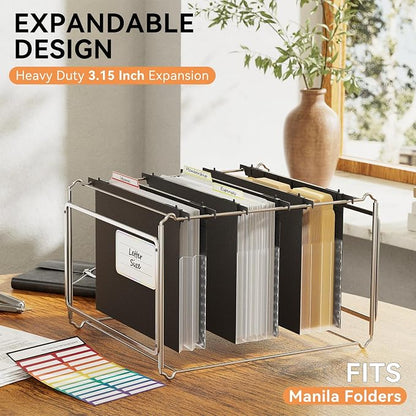 ABC life Plastic Expanding Hanging File Folders, Reinforced 3.15" Hanging - Image 3