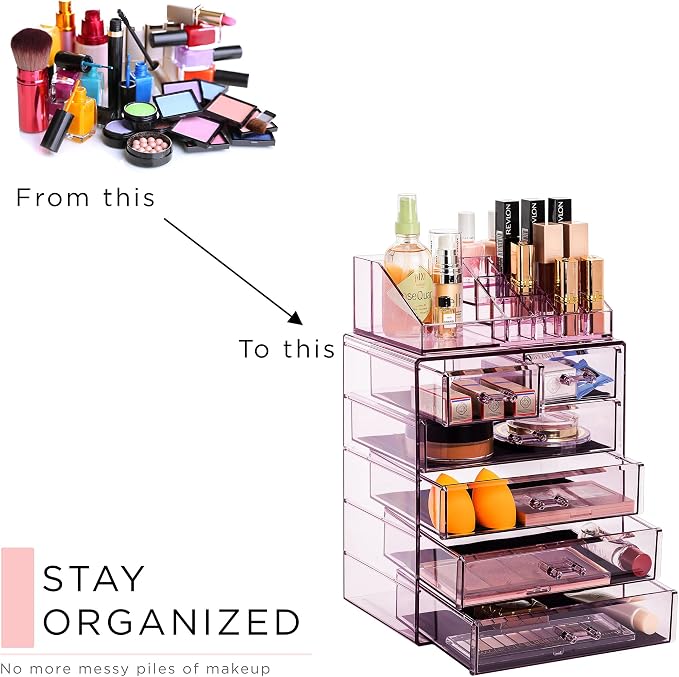 Sorbus Clear Cosmetic Makeup Organizer - Image 7