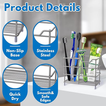 Urbanstrive 304 Stainless Steel Bathroom Toothbrush Holder Toothpaste Holder - Image 6