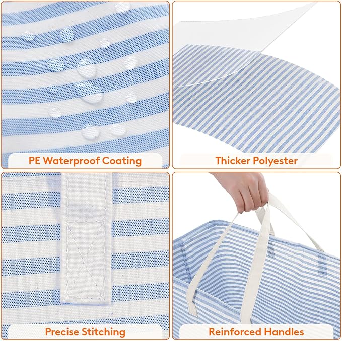 Lifewit 2 Pack Laundry Basket 100L Each, Collapsible Clothes Hamper - Image 6