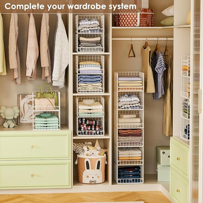 6-Tier Stackable Closet Organizers and Storage Baskets, Closet Shelf Organizer - Image 2