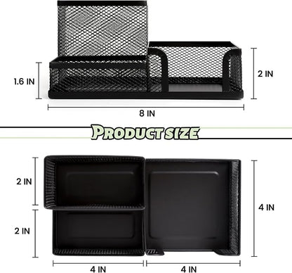 Ludato 4 Pieces 3 Compartments Mesh Pen Holder Desk Organizers Caddy and - Image 2