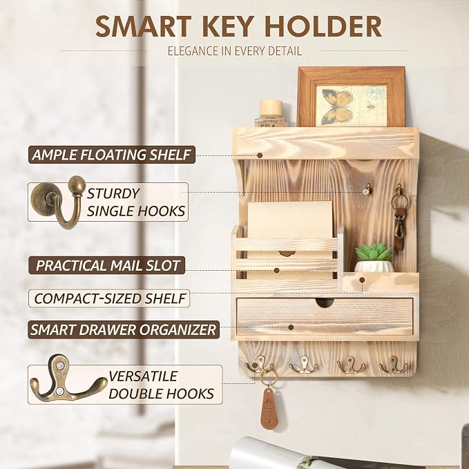 Rebee Vision Farmhouse Key Holder Wall Mount - Image 5
