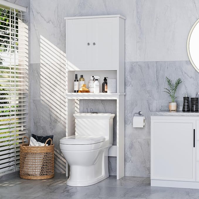 Over the Toilet Storage Cabinet, Bathroom Storage Organizer Over Toilet by Meilocar