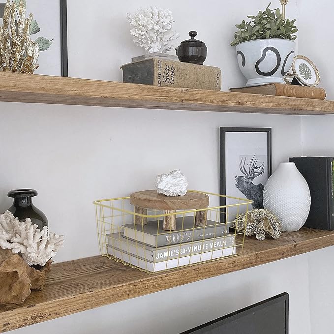 Gold Wire Baskets for Organizing, Storage Bins for Bathroom | Gold Basket - Image 6