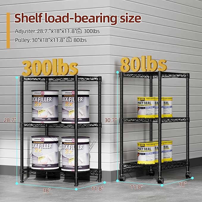 SINGAYE Small Wire 3 Adjustable Shelves Pantry Metal Shelf Floor Organizer | - Image 3