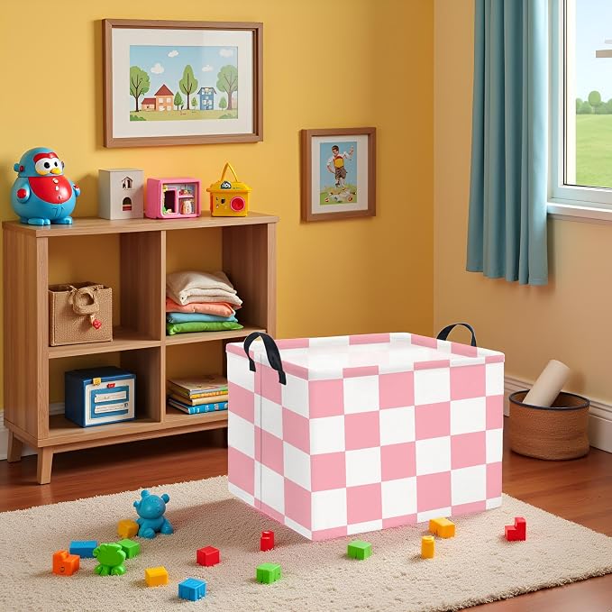 Rectangular Storage Basket for Home Kitchen Girls Cute Storage Bin Organizer - Image 3