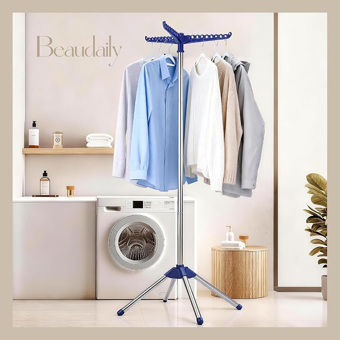 Beaudaily Clothes Drying Rack, Foldable Laundry Drying Rack, Indoor 59-Inch - Image 2