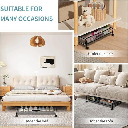 Under Bed Shoe Storage with Wheels, Space Saving Shoe Organizer with Sturdy - Image 7