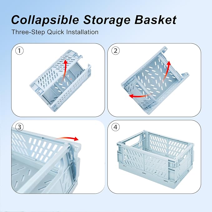 2 Pack Mini Foldable Small Plastic Baskets - Image 4