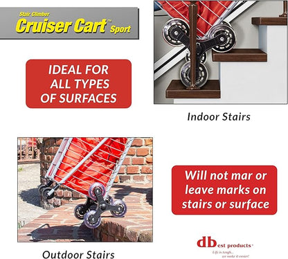 dbest Products Stair Climber Cruiser Cart Sport, Foldable Grocery Cart on Wheels - Image 3