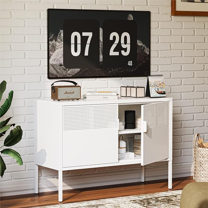 COFaR TV Stand for TVs up to 75 Inch, Metal Entertainment Center by COFAR